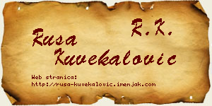 Rusa Kuvekalović vizit kartica
